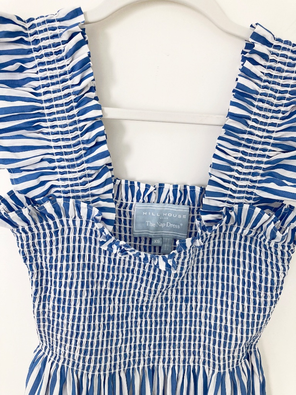 Hill House Sleeveless Midi Ellie Nap Dress in Blue & White Stripe - XS - Picture 3 of 6
